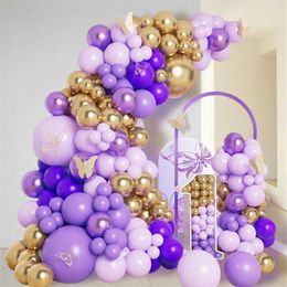 Party Balloons Purple Balloon Garland Arch Kit Confetti Latex Balon Birthday Party Decor Kids Wedding Birthday Party Supplies Favors BabyShower