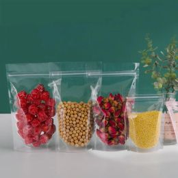 wholesale 100pcs Flat Bottom Frosted Plastic Zip Lock Bag Resealable Matte Snack Sugar Chocolate Powder Wedding Party Birthday empty Gift ZZ