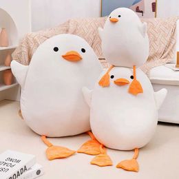 Stuffed Plush Animals White Duck Doll Toy Girl Bed Pillow Childrens Comfortable Shredded Cloth Favourite Birthday Gift Q240515