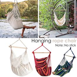 Canvas hammock chair swing indoor garden sports home tourism leisure hiking camping hammock pole less and rope less 240426