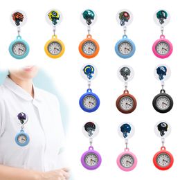 Childrens Watches Sports Helmets Clip Pocket Sile Brooch Fob Medical Nurse Watch Lapel On Quartz With Second Hand Watche For Case Dr Otnly