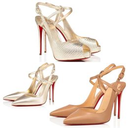 2024 Top Women platform sandal reds high heel Alta shoes Jenloves Leather Ankle strap Peep-toe Sandals Black white gold slingback heels luxury designer with box