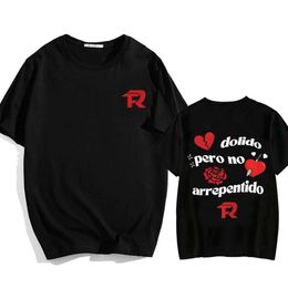 Men's T-Shirts Fuerza Regida Band T-shirt Rose Graphic Printed Cotton High Quality Summer Street Clothing Camisetas Mens Q240515