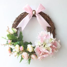 Decorative Flowers 1pc Hydrangea For Front Door Handcrafted All Season Wreath Spring Summer Fall And Winter