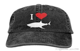 pzx Baseball Cap for Men Women I Love Sharks Mens Cotton Adjustable Denim Cap Hat Multicolor optional2889951