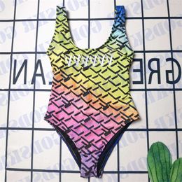 Designer Bodysuit Swimsuit Colourful Pattern Bikini for Women Holiday Travel One Piece Swimwear ggitys BUFK
