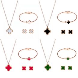 Clover series set necklaces women's fashion light luxury stud earrings bracelets and popular accessories on the Internet