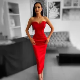 Party Dresses UZN Sexy Short Red Mermaid Prom Dress Sleeveless Sweetheart Evening Gowns Customised Dubai