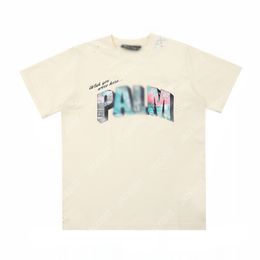 Palm PA 24SS Summer Letter Printing Broken Hole LogoT Shirt Boyfriend Gift Loose Oversized Hip Hop Unisex Short Sleeve Lovers Style Tees Angels 2234 IZH