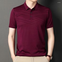 Men's Polos Fashion Summer Mens Casual Lapel Polo Shirts Breathable Quick Dry Soft Solid Business Tops Homme T-shirt
