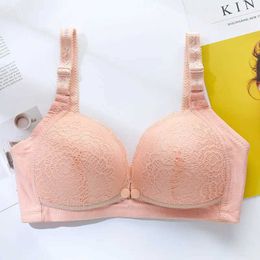 Maternity Intimates Wholesale of open button feeding bras for pregnant women solid color maternity care bras with detachable pads d240516