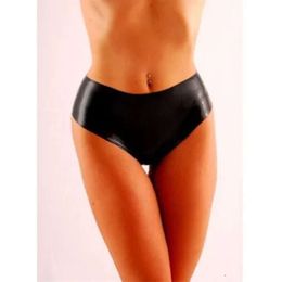 Latex Sexy Underwear Women Pure Black Triangle Shorts Cosplay Size XS-XXL