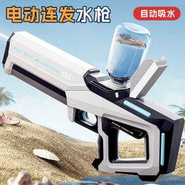 Sand Play Water Fun Pulse electric continuous firing water gun toy with automatic absorption drifting strong spraying childrens high-pressure large H240516