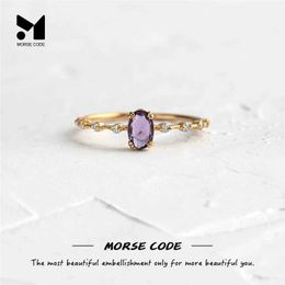 Wedding Rings MC 925 sterling silver ring suitable for women authentic S925 Bohemian colored zircon finger thin leaf Anillos exquisite jewelry Q240514