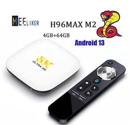 New Android 13 8K H96 MAX M2 product TV box free trial 4GB 64GB RK3528 2.4/5G wifi6 1000M/LAN BT5.0 Android tv box set top box COBRA
