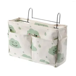 Storage Bags With Hook Large Capacity Space Saving Hanging Bed Pocket Home Bedroom Bedside Organiser Linen Washable For Sofa