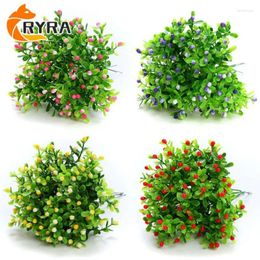 Decorative Flowers Vases Mini Leaf Green Artificial Berry 1 Branches Wish French Landscape Home Deco Decoration Wedding Supplies Plastic