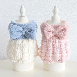 Dog Apparel Cute Pet Clothes Princess Dress Cat Sweet Warm Skirt Bowknot SweaterAutumn Winter For Small Chihuahua Yorkshire