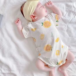 Rompers Baby Jumpsuit nyfödd bomullsklänning Barn Benlös sömnad Jumpsuitl2405L2405