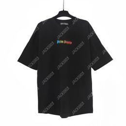 Palm 24SS Summer Rainbow Letter Printing Logo T Shirt Boyfriend Gift Loose Oversized Hip Hop Unisex Short Sleeve Lovers Style Tees Angels 2257 UXD