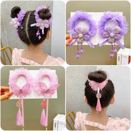 Hair Accessories Girls Chinese sty Rice-meat dumplings Twist babys high beauty tassel hair rope Childrens hanfu headband WX