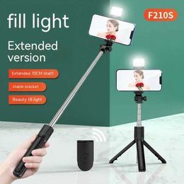 Selfie Monopods Mobile selfie stick with fill light real-time broadcast stand tripod remote control Bluetooth folding extendable long stickB240515