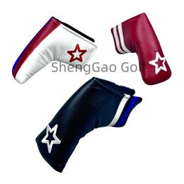 Other Golf Products 1 piece of golf club cover PU leather 5-point star shaped club cover blade L-shaped club cover protectorL2405