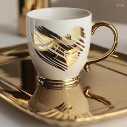 Mugs Luxury Ceramic Creative Beautiful Dessert Sublimation Mug With Lid Reusable Nordic Jogo De Xicaras Porcelain Tableware