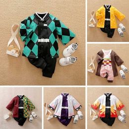 Rompers Demon Layer Clothing Baby Clothing Childrens Cartoon anime Romper Boys and Girls Christmas Halloween Baby Play Colthes Childrens Clothingl