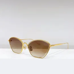 Sunglasses Women High Quality Titanium Frame Gold Gradient Lens Eyewear Uv400 Unisex Love Luxury Fashion Glasses