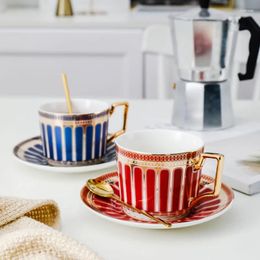 Cups Saucers Retro Coffee Cup Small Exquisite Ceramic Bone China Single High-grade Modern Light Luxury Suit European