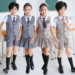 Summer British navy school uniform set primary school performance uniform choir dress childrens graduation class uniform 240516