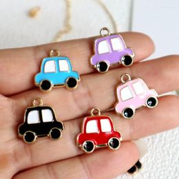 Pendant Necklaces 10PCS Cartoon Car Alloy Enamel Fashion Metal Charms DIY Necklace Bracelet Earrings Keychain Accessories Jewellery Componen