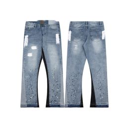 2024Designer Mens Jeans Pants Ripped High Street Brand Pantalones Vaqueros Para Hombre Motorcycle Embroidery Trendy Long Hip Hop With Hole Blue Men NEW styles