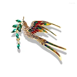 Brooches Unique Style Enamel Peace Women Crystal Rhinestone Ear Of Wheat Pins Office Party Friend Gifts Accessories