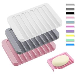 Soap Dishes Sile Plate Holder Tray Drainer Shower Waterfal For Bathroom Kitchen Counter 16 Colours Drop Delivery Home Garden Bath Acce Dhl5J