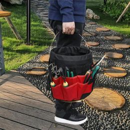 Storage Bags Gardening Bag Large Capacity Reusable Oxford Cloth Outdoor 42 Pockets Bucket Tool Organiser Pouch Home Accessories