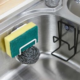 Kitchen Storage 1Pcs Metal Sink Drain Rack Wall Sucker Sponge Drying Holder Soap Stand Dish Cloth Shelf Organizer Products