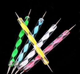 5pcs Nail Art Decoration Dotting Pen Set Acrylic 2 ways Marbleizing Tool Nails Polish Paint Manicure Dot Pens Kits6065596