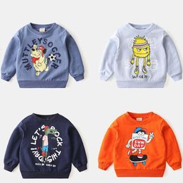 Boys Thirts 2023 Autunno Tops for Kids Cartoon Feste per bambini T-shirt a maniche lunghe a maniche lunghe per bambini Outfler Outfits L2405