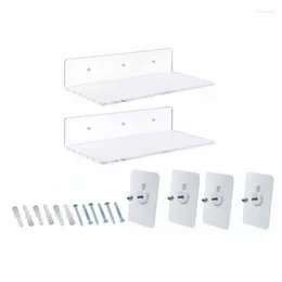 Kitchen Storage Invisible Wall Mounted Hangings Book Shelves Acrylic Clear Floating Bookshelf Dropship