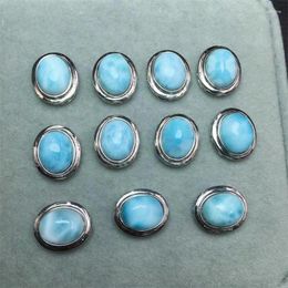 Decorative Figurines S925 Natural Larimar Pendant Jewellery Crystal Healing DIY Necklace Fashion Classic Women Accessories Exquisite Gift 1pcs