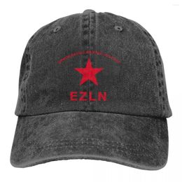 Ball Caps Democracia Libertad Justicia EZLN The Zapatista Army Baseball Peaked Cap National Flag Sun Shade Hats For Men Women