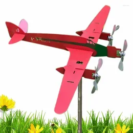 Garden Decorations Airplane Yard Spinner Decorative Wind Sculpture Metal Windmill Cool Direction Indicators Kinetic Pinwheels For