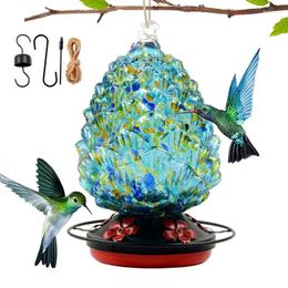 Other Bird Supplies Glass Hummingbird Feeder Water Ant-Proof Hook Painted Feeding Device For Outdoor Parrot Accessories