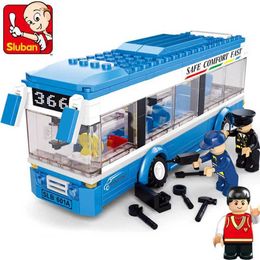 Blocks 235Pcs City Single Storey Rapid Bus Model Building Block Set DIY Creation Block Brinquedos Childrens Education Toys WX