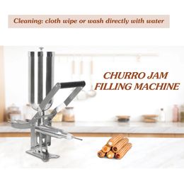 DIY Churros Jam Filler Machine Manual Cream Stuffer Bread or Puffs Filler Chocolate Filling Machine Stainless Steel