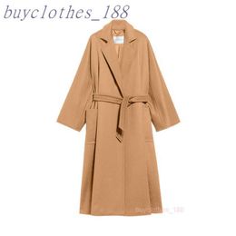 Women's Mid-length Trench Coat Maxmaras Wool Blend Coat Italian Brand Women's Luxury Coat High Quality Cashmere Coat 8y0y