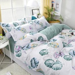 Bedding Sets Blue Banana Leaf Pattern Set Bed Linings Duvet Cover Sheet Pillowcases For 1.2/1.5/1.8/2/2.2m 51