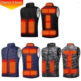 Hunting Jackets Men Women Winter Warm Heating 9 Areas Smart Electric Heated Vest Waterproof Thermal Clothing Outdoor Sportswear